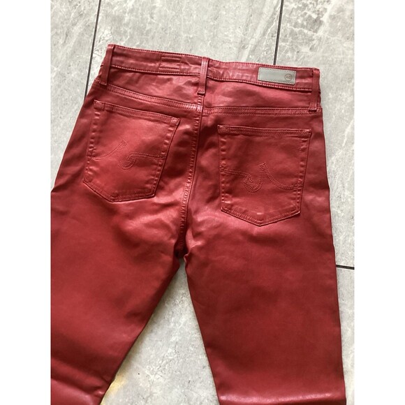 AG Adriano Goldschmied Jeans Womens Red Coated Farrah Skinny Ankle 27 - Picture 5 of 8